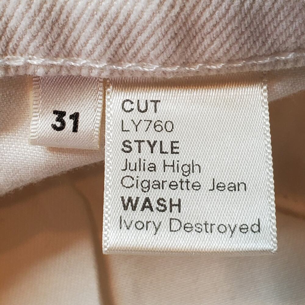 Reformation Women's Size 31 NWT Julia High Cigarette Jean Distressed Ivory LY760 - Picture 7 of 8